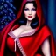 Placeholder: Ultra detailed fullbody Portrait in oil on canvas of beautiful busty mature Snow White with red cape with hoodie,extremely detailed digital painting,ultrarealistic skin,intense stare, extremely detailed face, crystal clear eyes, mystical colors ,perfectly centered image, perfect composition, rim light, beautiful lighting,masterpiece ,8k, stunning scene, raytracing, anatomically correct, in the style of Simon Bisley and uncannyknack and Ohrai Noriyoshi and robert e howard and Steve Jung.