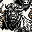 Placeholder: head and shoulders of a buffalo, sports mascot style