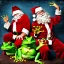 Placeholder: photograph, Father Christmas is giant frog, wizards and angels