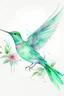 Placeholder: Watercolor mint hummingbird