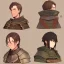 Placeholder: A shy and awkward young man in medieval iron armor with short brown hair