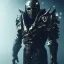 Placeholder: badass wearing a broken mask, evil king in black metal armor, futuristic suit, emperious, 8k resolution concept art, cyberpunk 2077