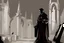 Placeholder: cardinal priest, reading, shadow, silhouette, gray background, medieval, illustration,