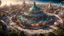 Placeholder: Wide-angle photorealistic fantasy city of unearthly delights in the multiverse