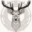 Placeholder: outline art, coloring pages, white Background, sketch style, only use outline, mandala stile, clean line art, white background, no shadow and clear and well, MANDALA MALE DEER