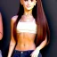 Placeholder: Ariana Grande, big bust, 6-pack abs, long hair