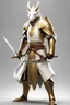 Placeholder: Full Body, White Dragonborn, Monk Knight, Fighter Pose, White and Gold outfit colour theme