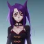 Placeholder: anime witch girl with vampire fangs