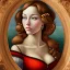 Placeholder: portrait of a beautiful brunette busty woman Sandro Botticelli style