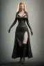 Placeholder: Kim Basinger in black leather gown, evil, villain, busty, cleavage, curvy, angry, happy, stern look. character design by cory loftis, fenghua zhong, ryohei hase, ismail inceoglu and ruan jia. unreal engine 5, artistic lighting, highly detailed, photorealistic, fantasy