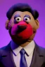 Placeholder: Waist up muppet Portrait, Xi Jinping as muppet doll, black suit and red tie, photo studio, blue background, unreal engine 5, concept art, art station, god lights, ray tracing, RTX, lumen lighting, ultra detail, volumetric lighting, 3d.