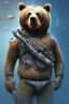 Placeholder: diver like a bear,with the gun,hi quality detail,hi quality textures,cinematic,realistic,aggressive,cosmic