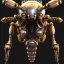 Placeholder: steampunk cybernetic biomechanical robotic bug of death, symmetrical, front facing, 3 d model, very coherent symmetrical artwork, unreal engine realistic render, 8 k, micro detail, gold and steel intricate, elegant, highly detailed, digital painting, artstation, smooth, sharp focus, illustration, artgerm, tomasz alen kopera, wlop