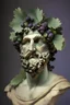 Placeholder: bust of an ancient Greek man with grapes, vine and oak leaves on his head