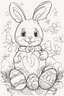 Placeholder: easy easter outline clear egg coloring book for toddlers with no background