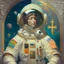 Placeholder: astronaut in the style of orthodox paintings