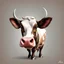 Placeholder: Cow with (rat ears and tail : 1.5) caricature art