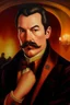 Placeholder: Fat drstrange burguese mustache at the casino oil canvas.