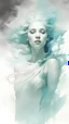 Placeholder: A captivating Greek goddess of water emerges from the artwork by Alberto Seveso, Russ Mills, Alan Lee, and Michelangelo. The image, a breathtaking painting or photograph, showcases the goddess with flowing aquamarine hair, sparkling like ethereal waves. Her serene face exudes beauty and grace, as her eyes mesmerize with an otherworldly glimmer. The artists' remarkable attention to detail brings the goddess to life, capturing each delicate ripple of water cascading down her cascading robe and rev