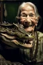 Placeholder: Old woman with an alligator's smile