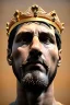 Placeholder: Ultra Realistic image, Roman sculpture, white marble material, Lionel Messi, gold laurel leaves crown, god crown, gold veins, gold ornaments, Renaissance style, sun rays background, waist up portrait, epic, celestial, cinematic lighting, God lights, 4k resolution, smooth details, soft lighting, unreal engine 5, art station, substance 3d.