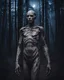 Placeholder: dedans les bois la nuit forme humanoïde, peaux humaine nuit nuit grand fin monstre migre, pas de lumière