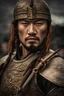 Placeholder: Close-up of a warrior the 1200s and a Mongol warriors portrait , strong athletic build cinematographic photo