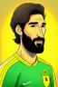 Placeholder: Allison Becker Brazilian soccer player l , cartoon 2d