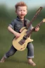 Placeholder: James hetfield toddler, full body, playing guitar, bokeh, hyper realistic