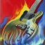 Placeholder: 50'S ELECTRIC GUITAR ROCKABILLY HOTROD SPACESHIP FLAMES