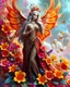 Placeholder: Masterpiece art amazing art picture in Luxurious 3d colorful fractals sharp colors,vibrant colors,neons colors standing pose sweet pose a luxurious adorned carnival beautiful angels queen gothic,hair silver,straddle wings,luxury shiny diamonds jewelry,golden shiny adorned,in fractals 3d outside ,fractals colorfull,Fully of flowers,butterflies,peacock birds,leaves in 3d outside fractals neons vibrant colorful backgrounds