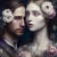 Placeholder: Romeo and Juliet. dramatic,romantic, muse of flowers, award winning, carne griffiths, portrait, intricate details, dynamic effects, white long hair, intricate eyes, detailed face, surreal hair, aristocratic clothes, professional ominous concept art, by artgerm and greg rutkowski, an intricate, elegant, highly detailed digital painting, concept art, smooth, sharp focus, illustration, in the style of simon stalenhag, wayne barlowe, and igor kieryluk.