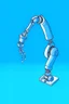 Placeholder: Draw a cover image. What it's about is an elongated flexible robotic arm with flexible joints that are drawing a three-dimensional model. The three-dimensional structure of the robot arm should be filled with color. The background is a blue gradient background.