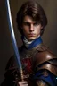 Placeholder: european brown hair young adult royal guard swordsman with rapier