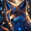 Placeholder: fox spirit in covered in blue falmes, vicious beast, glowing eyes,, deep colors, high contrast, vibrant colors, depth of field, glitter, sparkle particles, 16k resolution photorealistic, masterpiece, breathtaking intricate details, realistic and lifelike cgi, dramatic natural lighting, reflective catchlights, high quality CGI VFX fine art