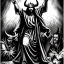 Placeholder: Devil demon satan king knights war code prophecy black and white jesus