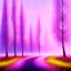 Placeholder: Trees growing pink and purple leaves, glitter, fog, willow, forest, beautiful, night, painting, watercolor