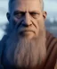 Placeholder: close-up portrait, Viking style, Realistic, 8K, a Highly detailed face of a man, beard, Odin, Raven