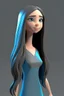 Placeholder: simple female 3d character long hair