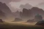 Placeholder: Cloudy day, rocks, arid land, epic