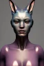 Placeholder: Medium Close Up Portrait, Front image. cyberpunk, rabbit mask, asian woman, short hair. Latex suit. white, pink, color. Playmate style. Color background, photo studio. Avatar image, highly detailed, concept art, smooth, unreal engine 5, ray tracing, RTX, lumen lighting, ultra detail, volumetric lighting, 3d, finely drawn, high definition, high resolution.