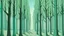 Placeholder: A mint colored forest with warped trees painted by Rene Magritte