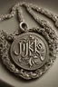 Placeholder: Silver necklace containing the word jiks