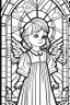 Placeholder: kids coloring page, stained glass window, cartoon style, thick lines, low detail, no shading