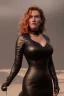 Placeholder: Kate Winslet as evil queen in black leather gown, cleavage, angry, stern look unreal 5, octane render,cinema4d, dynamic lighting, dramatic lighting, 4k, redshift render, highly detailed, hyper realistic