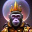 Placeholder: Fully armoured monkey king on a dreamy planet