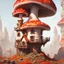 Placeholder: A lumpy mushroom house floating in space. neutral colors, white, red orange, Detailed gloss Painting, rich color, fantastical, intricate detail, splash screen, hyperdetailed, insane depth, concept art, 8k resolution, trending on Artstation, Unreal Engine 5, color depth, dynamic lighting, splash art, dramatic, masterpiece, excellent quality beautiful Imaginative, unique,