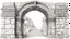 Placeholder: outline pencil sketch of an ancient archway made of carved stone