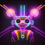 Placeholder: surprised robot neon colours with black background