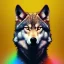 Placeholder: Wolf, red, orange, yellow, green, blue, purple, masterpiece, expert, 8K, hyperrealism, sharp focus, cinematic lighting